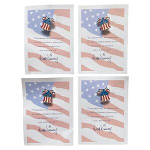 4 Vintage Walt Disney Company Let Freedom Ring Pin 9/11 Remembrance Pins w Cards